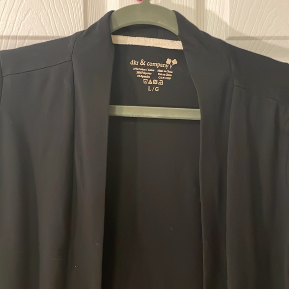 Black cotton open style light weight cardigan - Picture 2 of 5